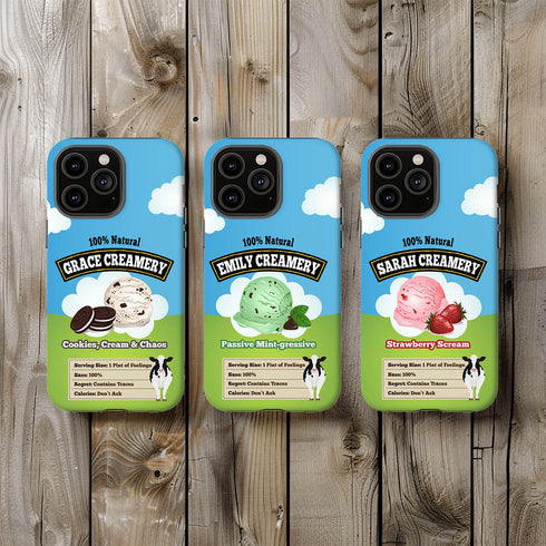 Personalized Emotional Support Ice Cream Pint iPhone Case